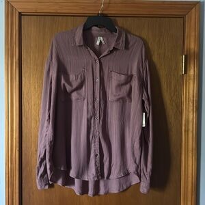 Mudd Plum Textured Button-Up Shirt